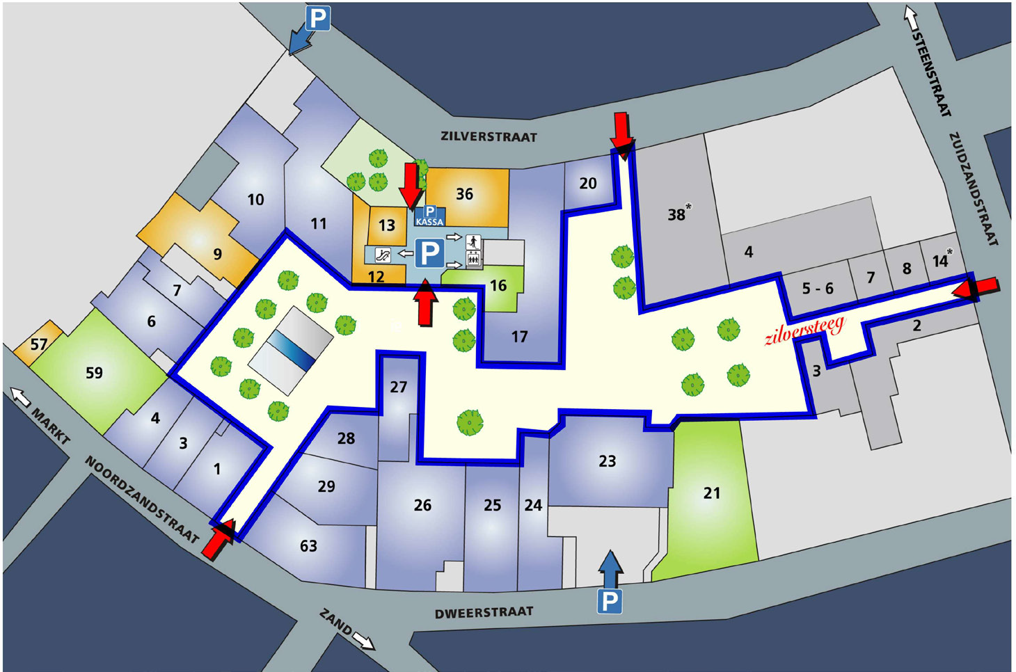 Werkzone herinrichting zilverpand