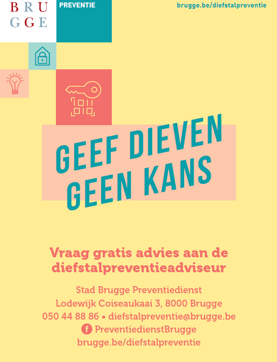 Beeld: affiche geef dieven geen kans, vraag gratis advies aan de diefstalpreventieadviseur