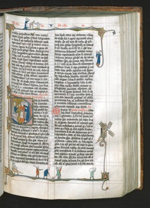 Afb. Handschrift met versieringen, ca. 1300, Speculum doctrinale van Vincentius van Beauvais. Openbare Bibliotheek, Brugge.MS 251